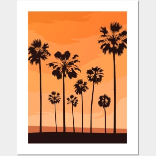 Tropical trees silhouette Posters and Art